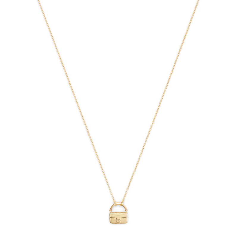 Coach Signature Handbag Pendant Necklace - Gold-Tone