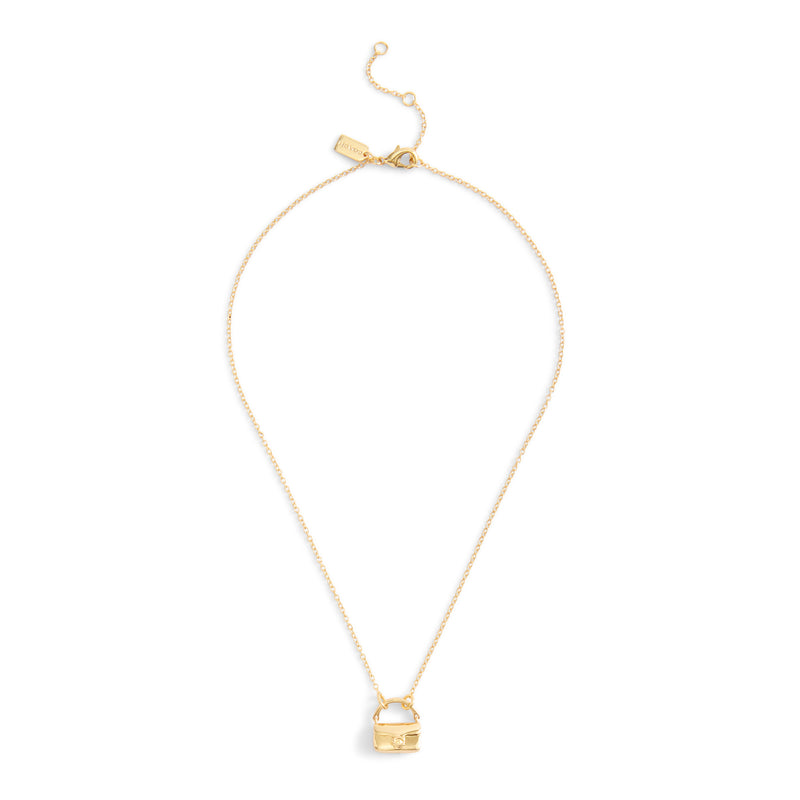 Coach Signature Handbag Pendant Necklace - Gold-Tone