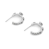Coach Signature Tea Rose Huggie Earrings - Silver-Tone