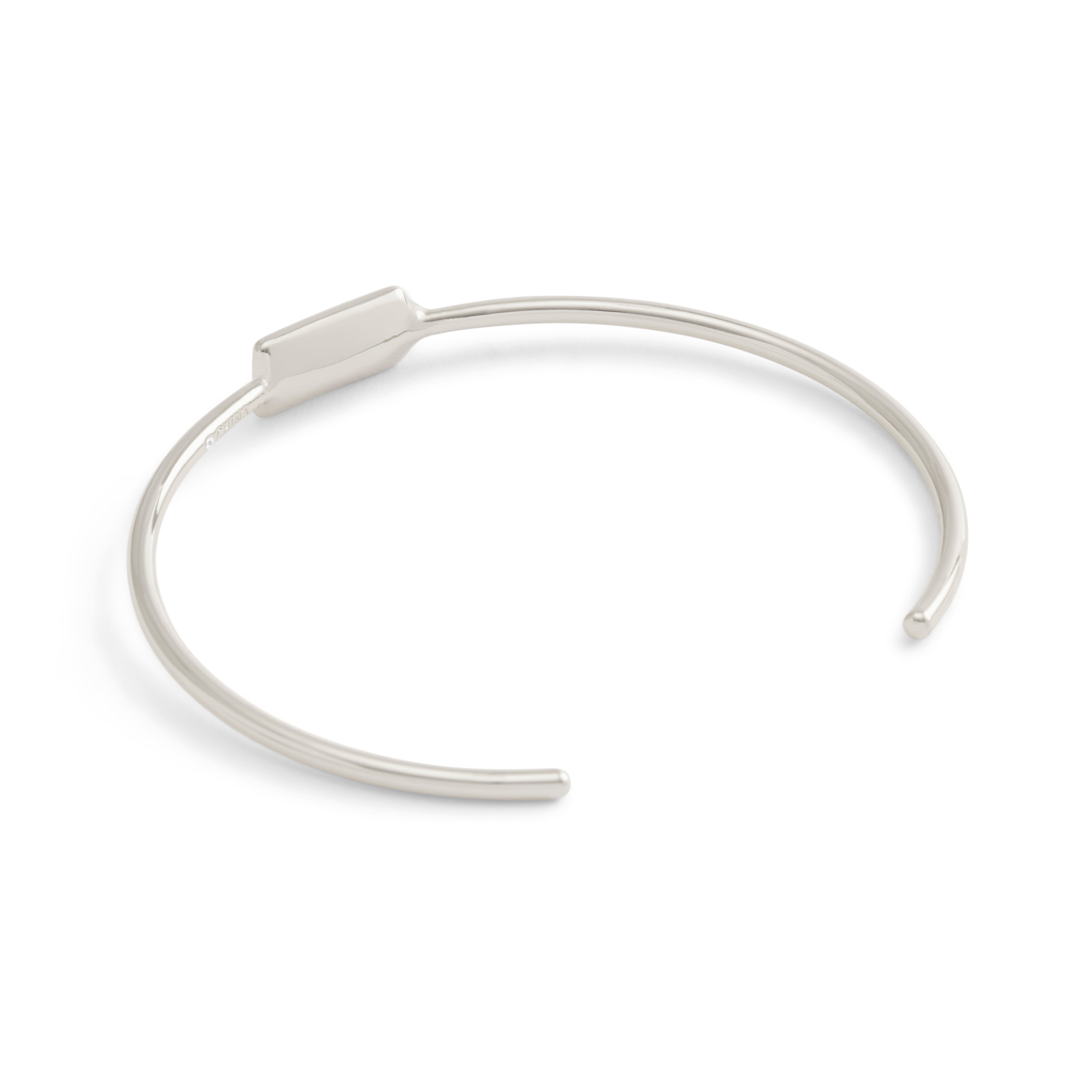 Coach Signature Hangtag Thin Cuff Bracelet - Silver-Tone