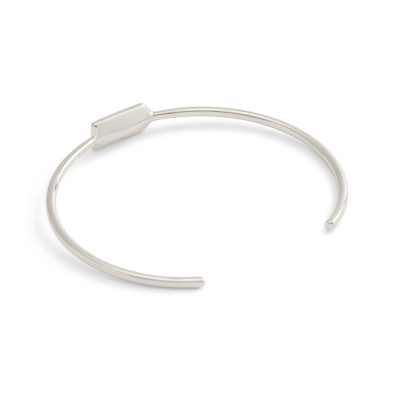 Coach Signature Hangtag Thin Cuff Bracelet - Silver-Tone