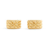 Coach Signature Quilted Heart Huggie Earrings - Gold-Tone
