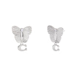 Coach Signture Heritage Butterfly Earrings - Silver-Tone