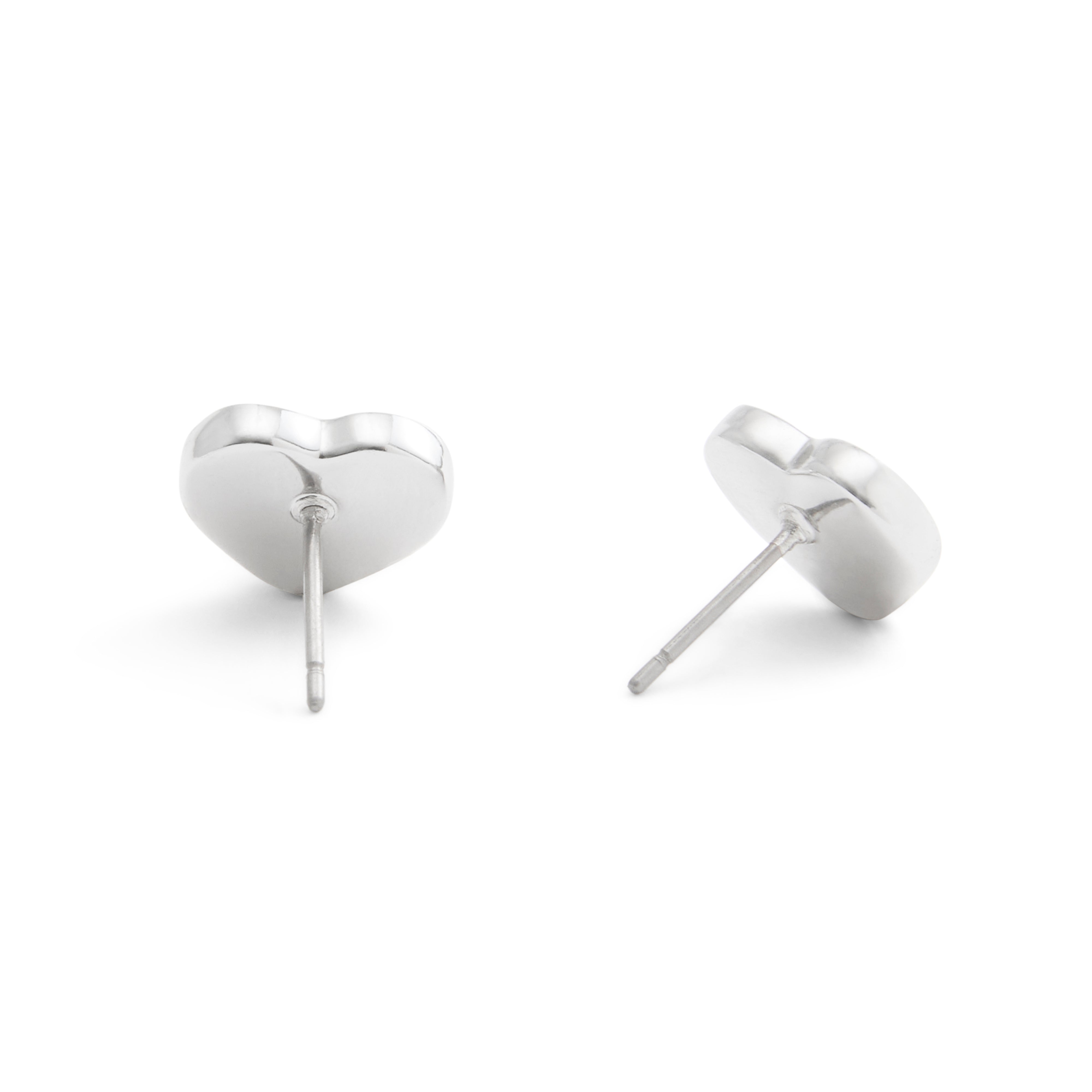 Coach Signature Quilted Heart Bag Stud Earring - Silver-Tone