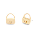 Coach Signature Handbag Stud Earrings - Gold-Tone