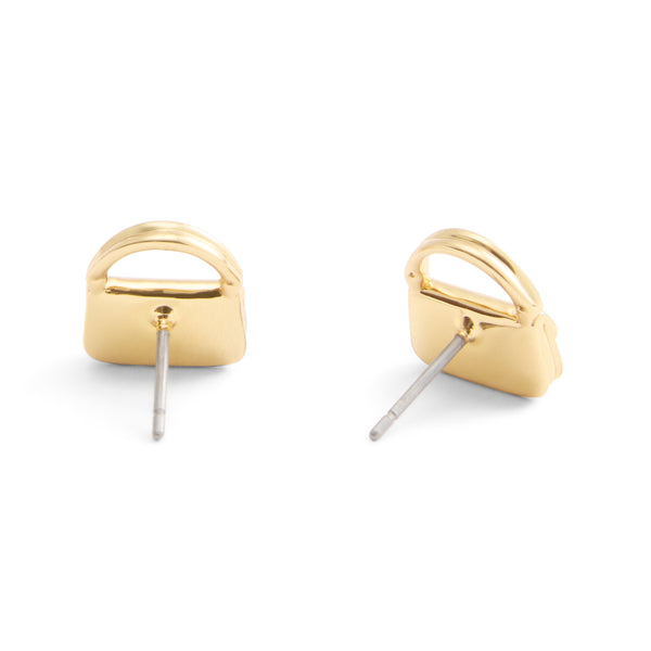 Coach Signature Handbag Stud Earrings - Gold-Tone