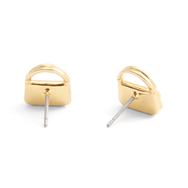 Coach Signature Handbag Stud Earrings - Gold-Tone