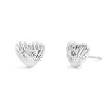Coach Signature Heritage Heart Stud Earrings - Silver-Tone