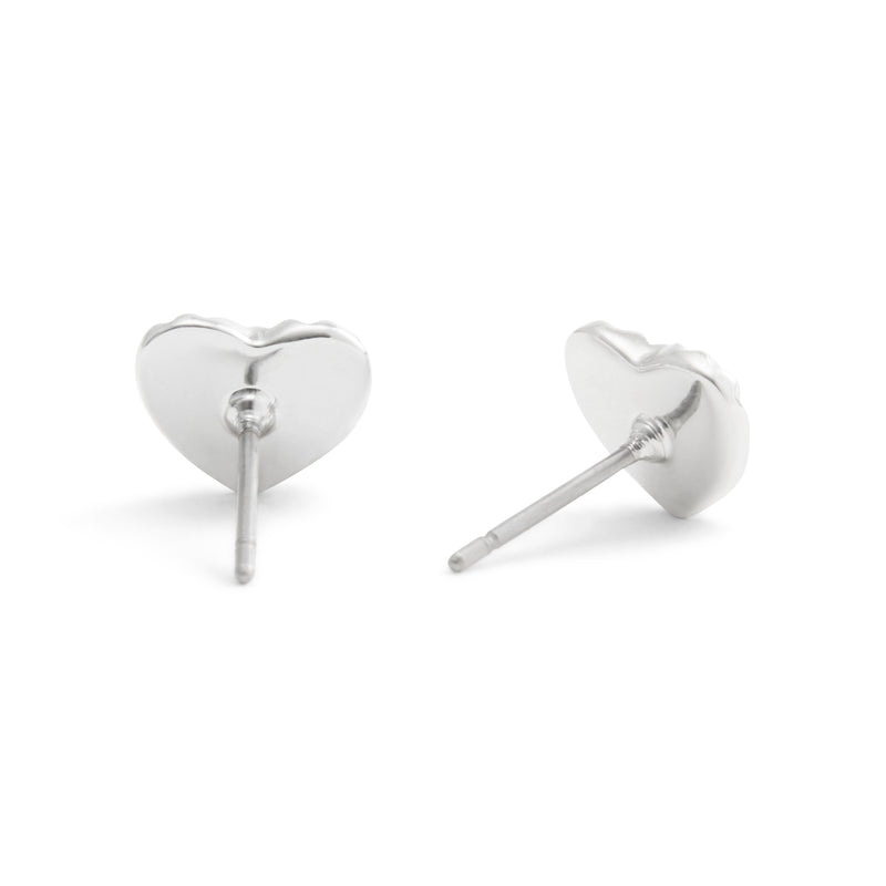 Coach Signature Heritage Heart Stud Earrings - Silver-Tone