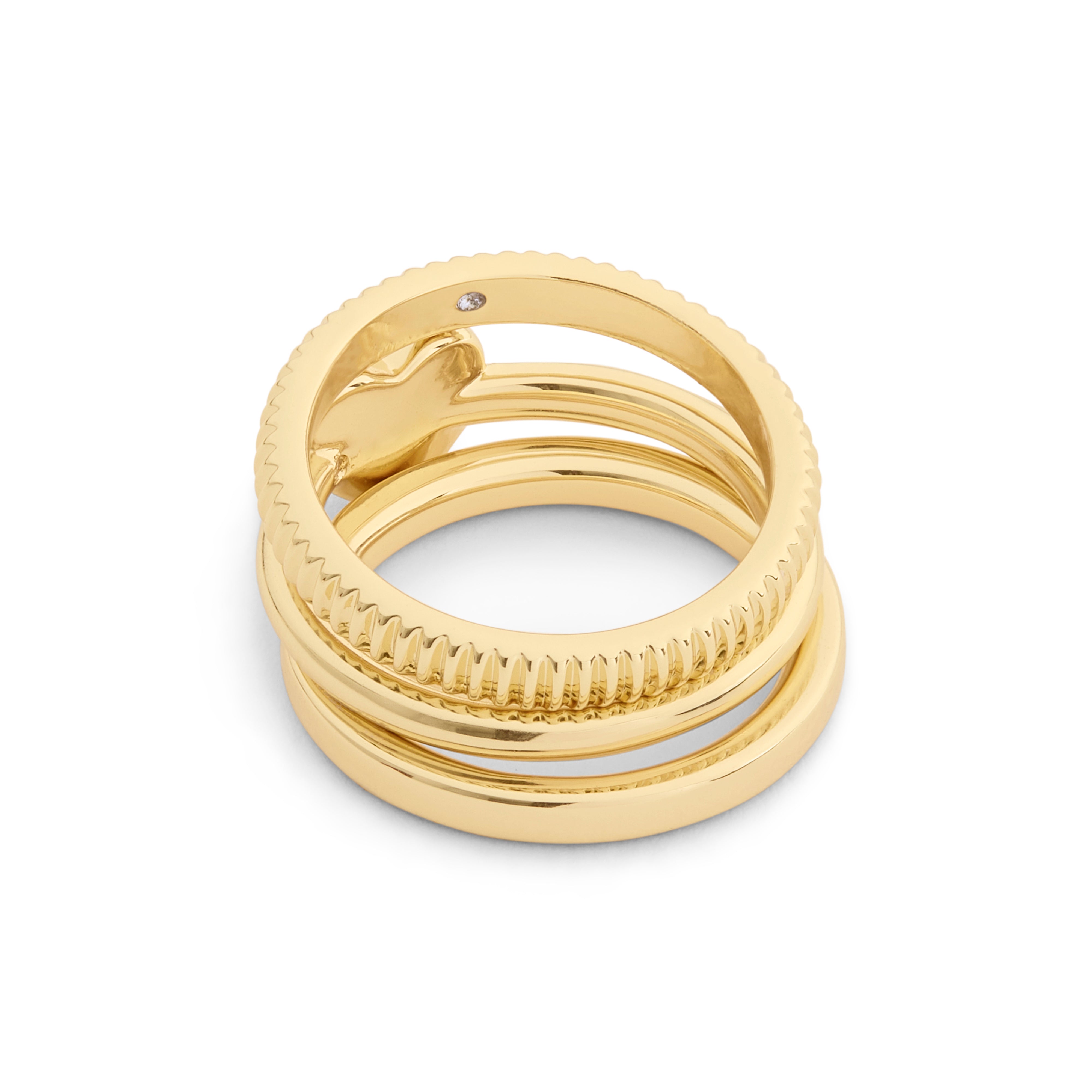 Coach Signature Heritage Trio Ring Set - Size 7