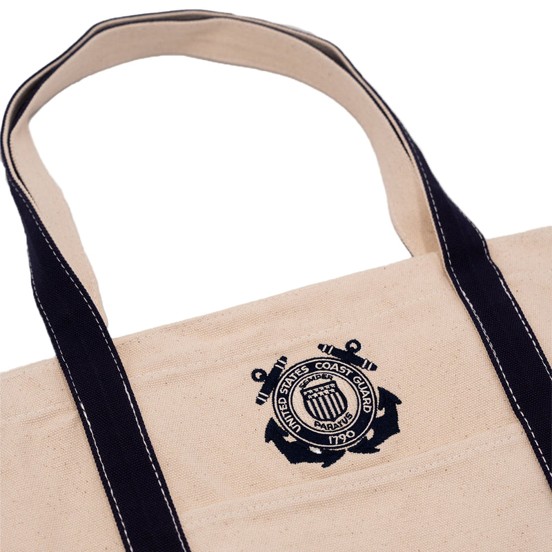 Just Mystic Coast Guard USCG Logo Embroidered Boat Tote Handbag