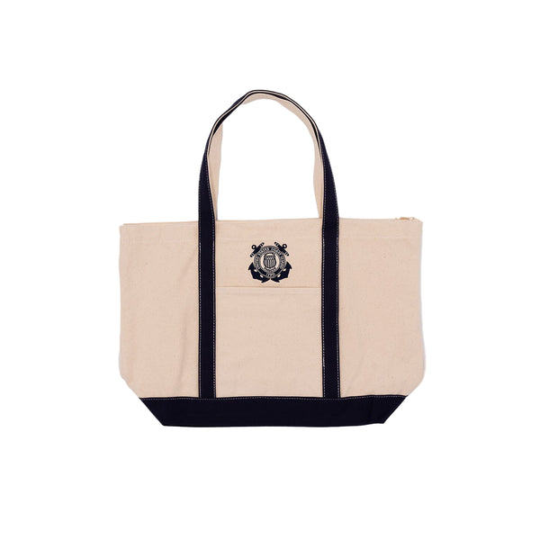 Just Mystic Coast Guard USCG Logo Embroidered Boat Tote Handbag