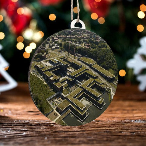 Fire & Pine DHS Building Printed Ornament