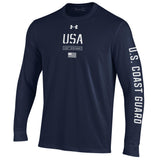 Under Armour Mens America 250 Coast Guard Cotton Long Sleeve T-Shirt