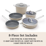 Calphalon Premier Ceramic Nonstick 8-Piece Cookware Set