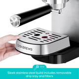 Casabrews 20-Bar Semi-Auto Espresso Machine with Pressure Gauge