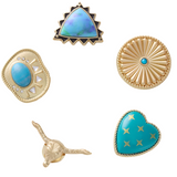 Crocs Gold & Turquoise Western Jibbitz Charms - 5 Pack