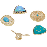 Crocs Gold & Turquoise Western Jibbitz Charms - 5 Pack