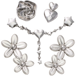 Crocs Silver Meta Floral Jibbitz Charms - 5 Pack