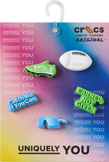 Crocs Neon Drip Flag Football Jibbitz Charms - 5 Pack