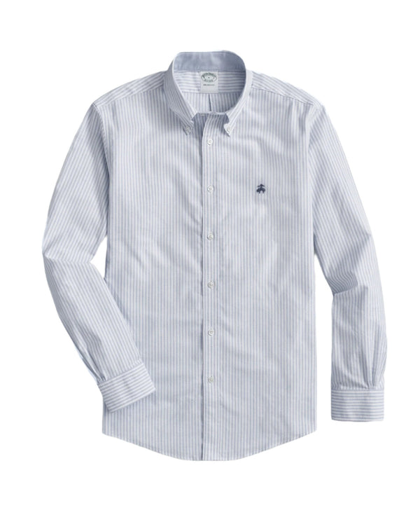 Brooks Brothers Mens Sport Fit Non-Iron Oxford Stripe Long Sleeve Shirt