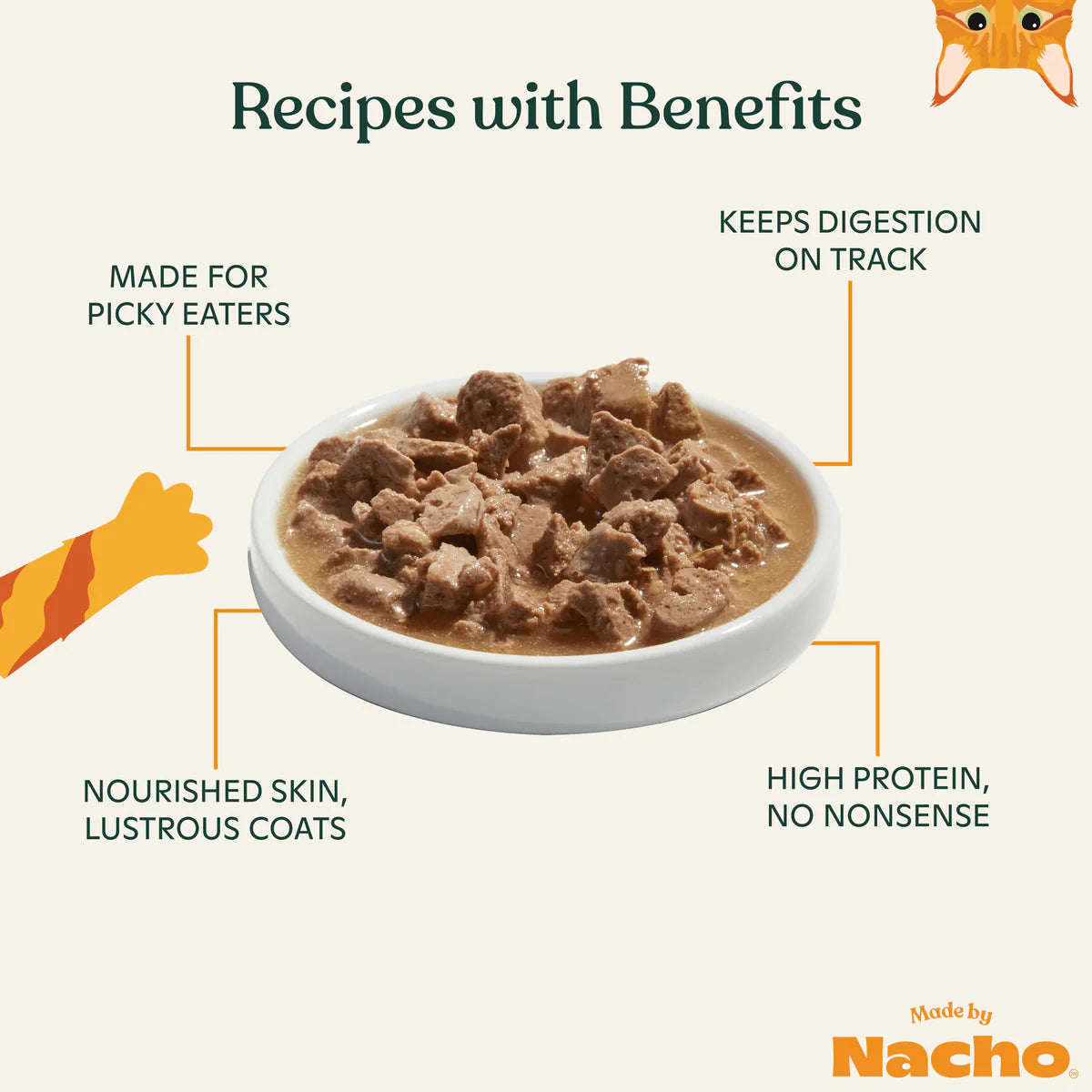 Made By Nacho Beef Cuts in Gravy Cat Food Pouch - 3 oz.