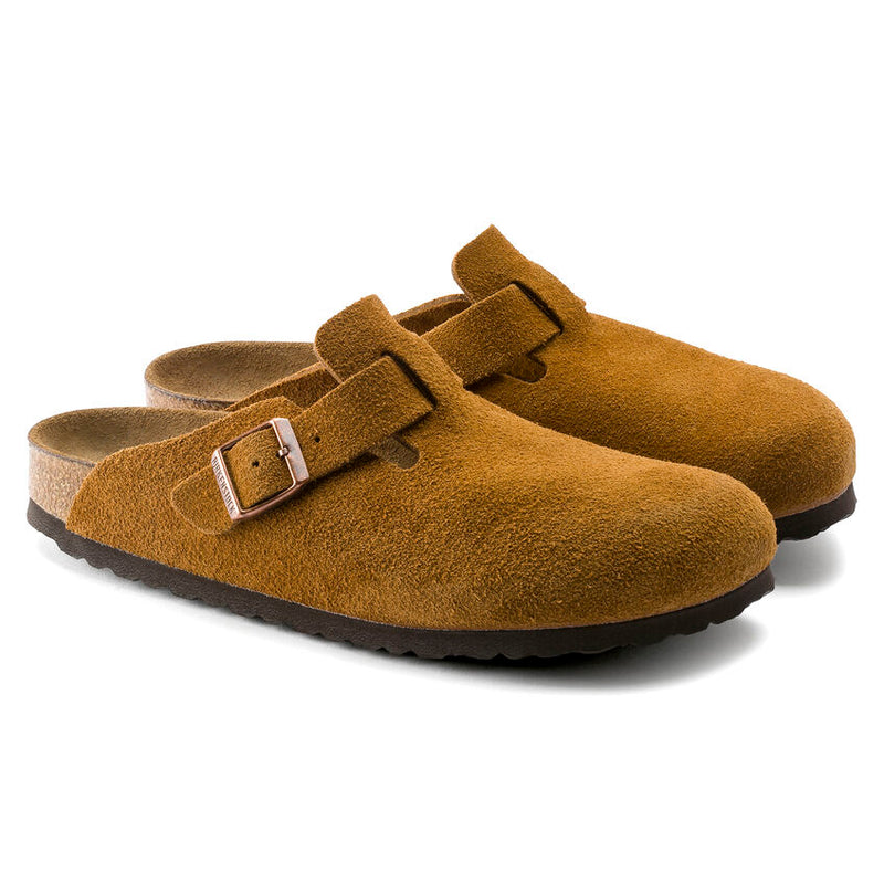 Birkenstock Boston Soft Footbed Suede Leather Clogs - Medium/Narrow