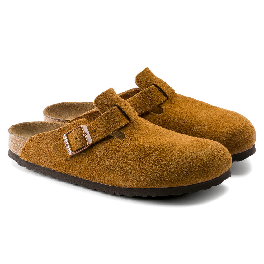 Birkenstock Boston Soft Footbed Suede Leather Clogs - Regular/Wide