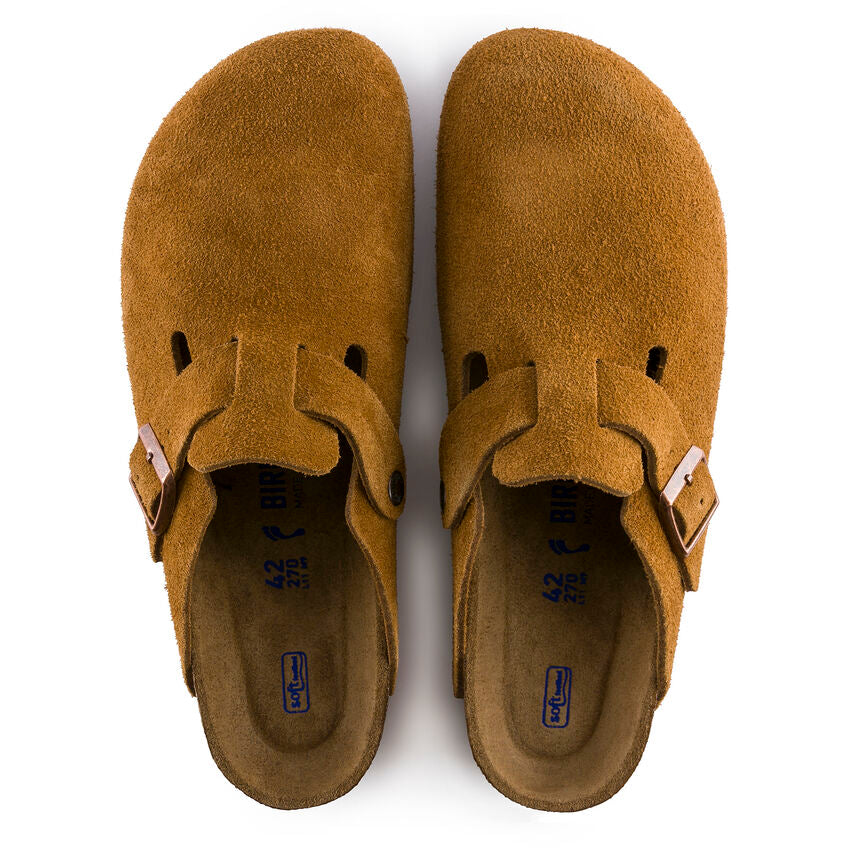 Birkenstock Boston Soft Footbed Suede Leather Clogs - Medium/Narrow