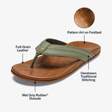 OluKai Mens Hiapo Leather Beach Sandals