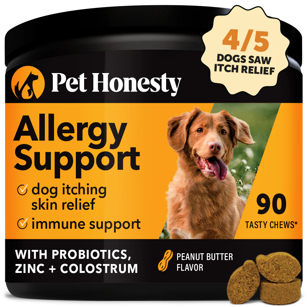 Pet Honesty Allergy Support Chews For Dogs - Peanut Butter Flavor - 9.5 oz.