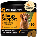 Pet Honesty Allergy Support Chews For Dogs - Peanut Butter Flavor - 9.5 oz.