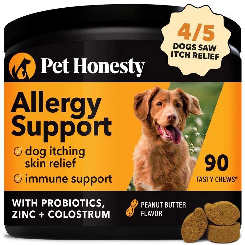 Pet Honesty Allergy Support Chews For Dogs - Peanut Butter Flavor - 9.5 oz.