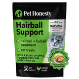 Pet Honesty Hairball Support Supplement Chews For Cats - Chicken Flavor - 3.7 oz.