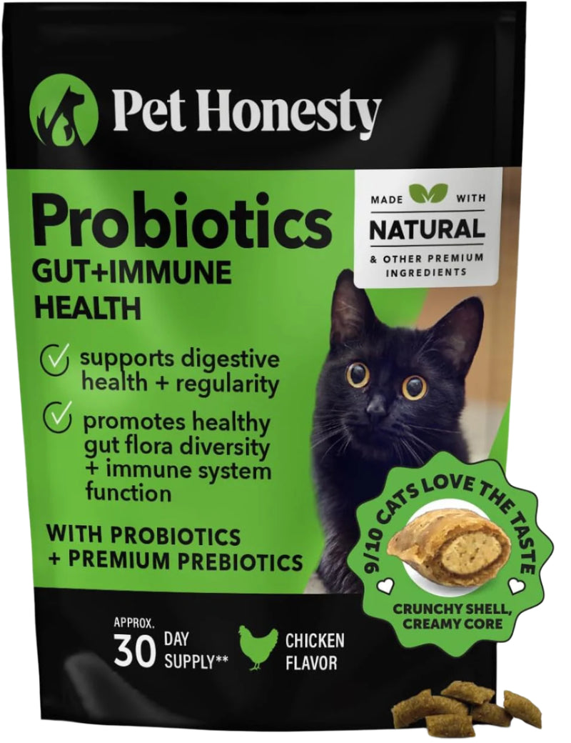 Pet Honesty Probiotics Gut & Immune Health Supplement For Cats - Chicken Flavor - 3.7 oz.