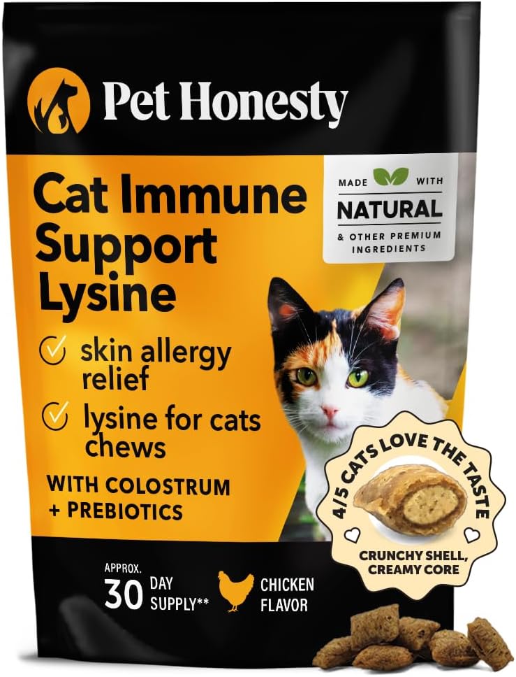 Pet Honesty Immune Support Lysine Chews For Cats - Chicken Flavor - 3.7 oz.