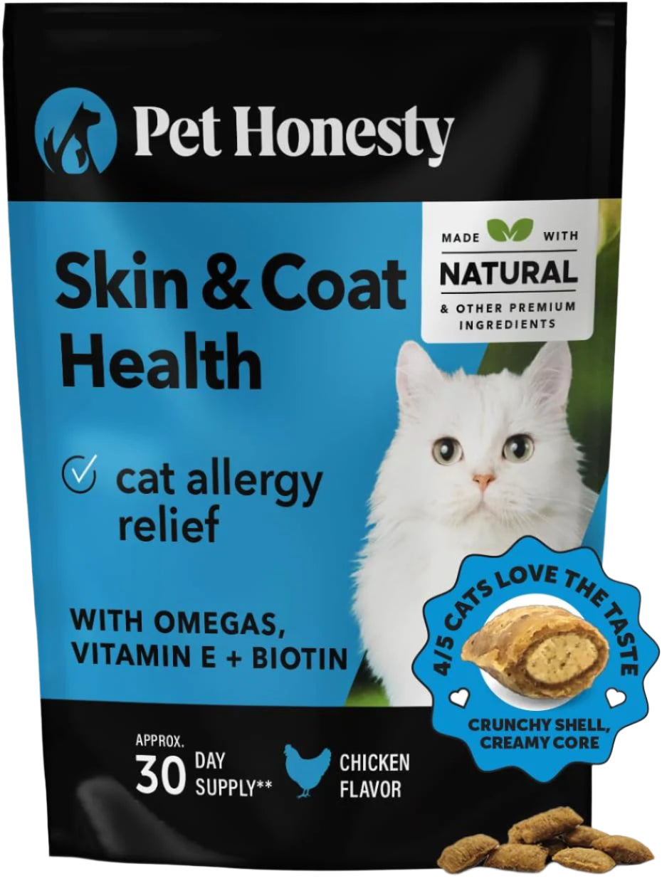 Pet Honesty Skin & Coast Health Supplement Chews For Cats - Chicken Flavor - 3.7 oz.