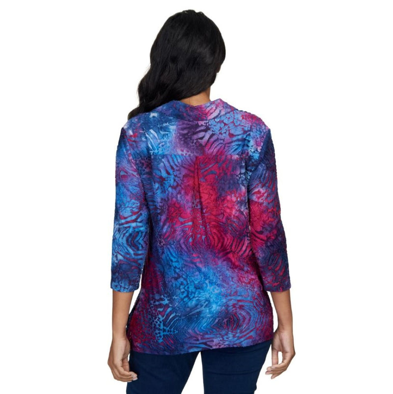 Ruby Rd. Womens Wonderful Abstract Animal Button Front Top