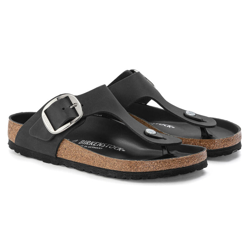 Birkenstock Womens Gizeh Big Buckle Oiled Leather Sandals - Regular/Wide