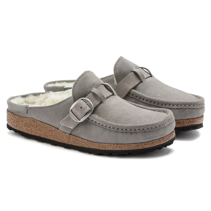 Birkenstock Womens Buckley Shearling Suede Leather Clogs - Medium/Narrow