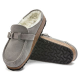 Birkenstock Womens Buckley Shearling Suede Leather Clogs - Medium/Narrow