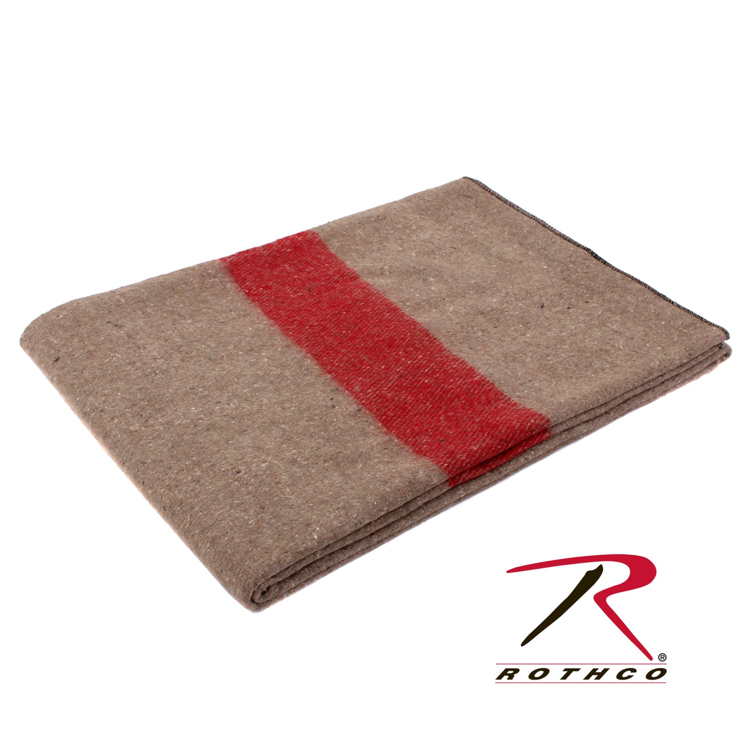 Rothco Swiss Style Wool Blanket Tan w Red