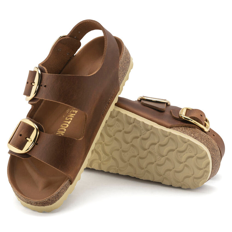 Birkenstock Womens Milano Big Buckle Oiled Leather Sandals - Medium/Narrow