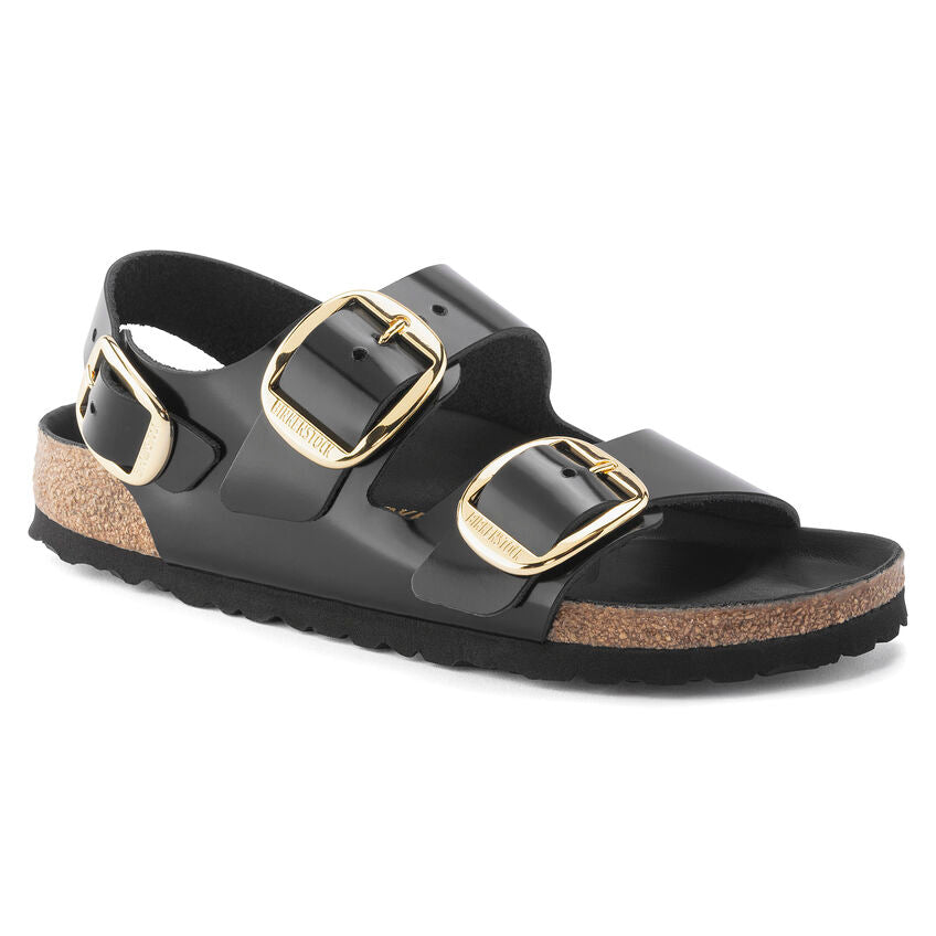 Birkenstock Womens Milano Big Buckle Natural Leather Sandals - Medium/Narrow