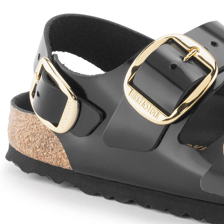 Birkenstock Womens Milano Big Buckle Natural Leather Sandals - Medium/Narrow