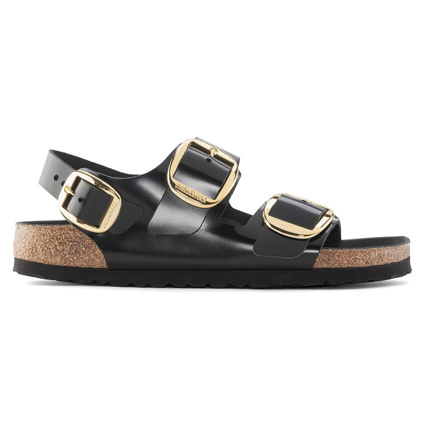 Birkenstock Womens Milano Big Buckle Natural Leather Sandals - Medium/Narrow