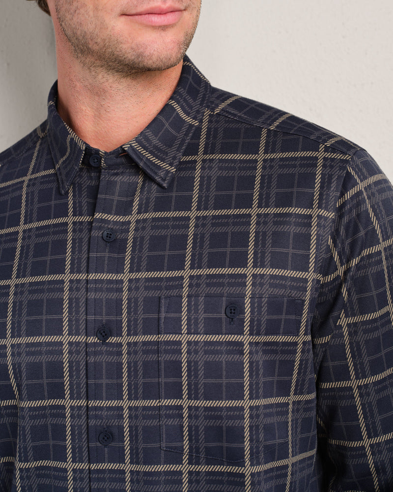 Rhone Mens Hardy Flannel Long Sleeve Shirt