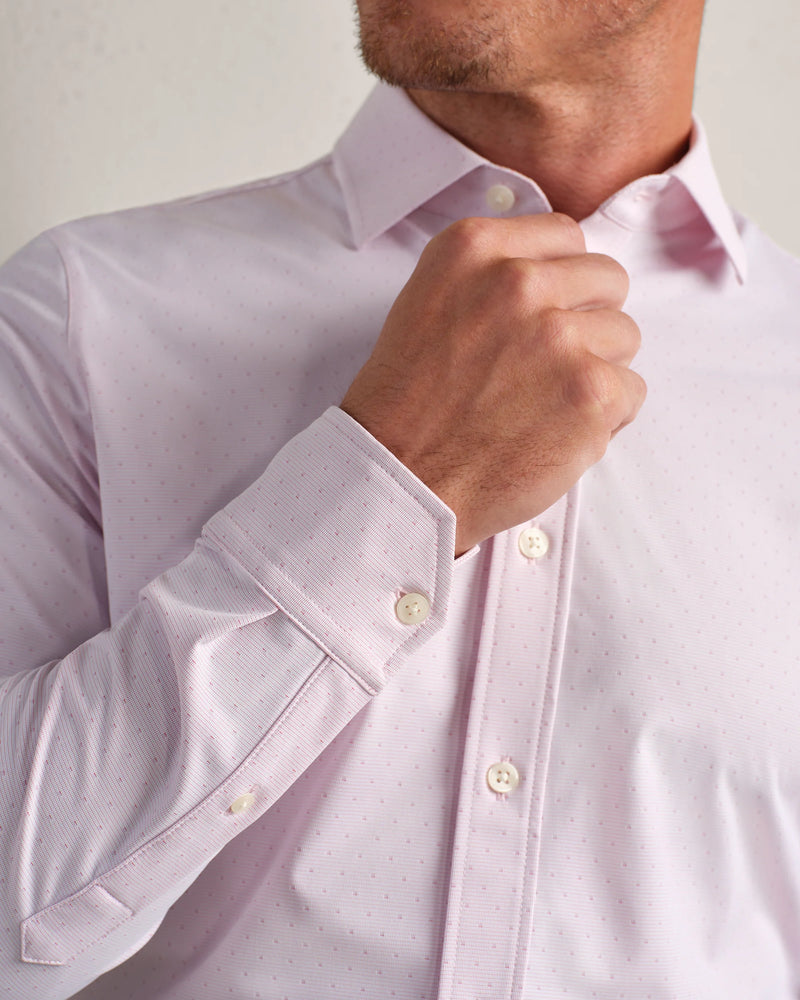 Rhone Mens Commuter Semi-Spread Collar Slim Fit Long Sleeve Shirt