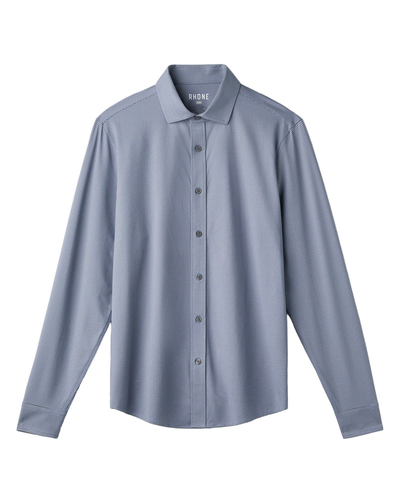 Rhone Mens Commuter Semi-Spread Collar Slim Fit Long Sleeve Shirt