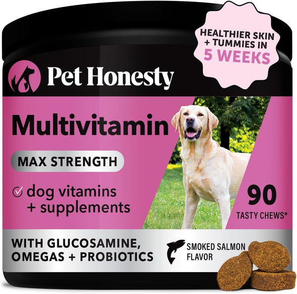 Pet Honesty Multivitamin Max Strength Chews For Dogs - Salmon Flavor - 90 Count